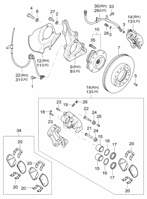 2006 Kia Sedona Bolt-Washer Assembly Diagram for 1125006146B