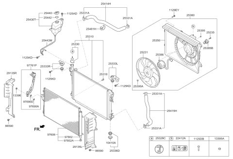 2016 Kia Sedona  Hose Assembly-Radaator, Lower Diagram for 25415A9000