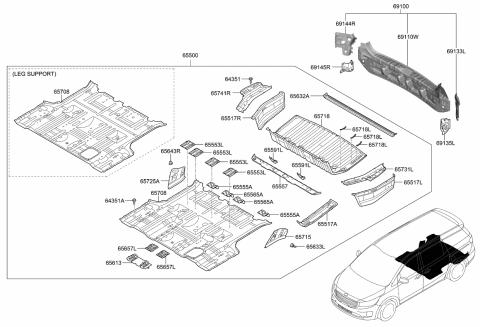 2015 Kia Sedona  Bolt Diagram for 643723V000