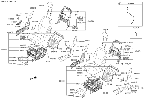 2017 Kia Sedona  Cover-2ND Cushion Inner Outside Diagram for 89045A9010BND