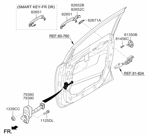 2016 Kia Sedona  Door Outside Handle Assembly Diagram for 82651A9700ABT
