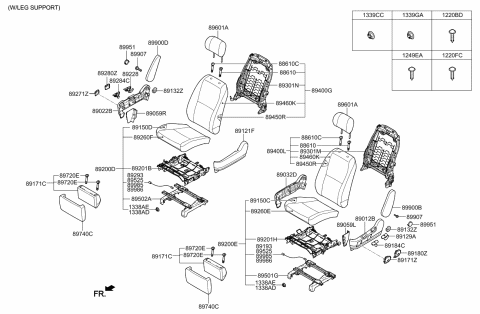 2021 Kia Sedona  Shield Cover DAMPER Diagram for 89132A9700WK