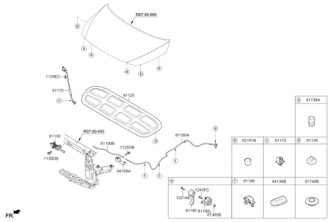 2019 Kia Sedona  Rod Assembly-Hood Stay Diagram for 81170A9000