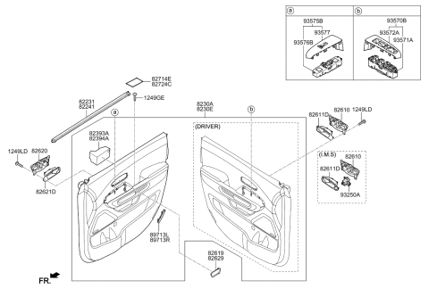 2020 Kia Sedona Housing-Front Door Inside Handle Diagram for 82611A9000DAA
