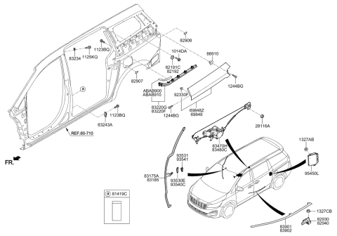 2019 Kia Sedona  Door Assembly-Power Sliding Diagram for 83820A9000