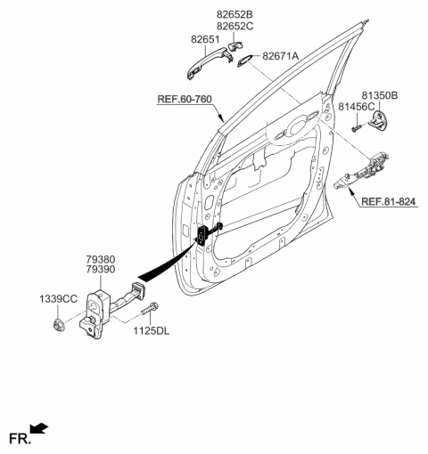 2019 Kia Sedona  Door Outside Handle Assembly Diagram for 82651A9700SWP