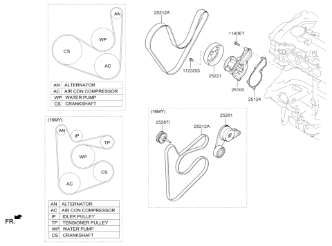 2016 Kia Soul  Pump Assembly-Coolant Diagram for 251002E005