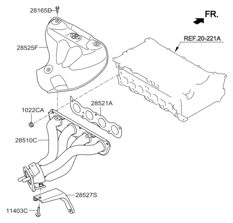 2014 Kia Soul  Protector-Heat Upper Diagram for 285252E000