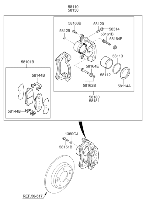 2016 Kia Soul  Spring-Pad Diagram for 58144B2000