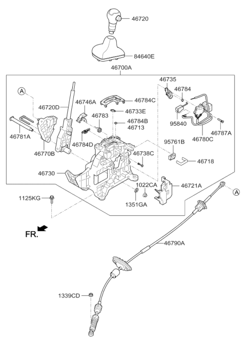 2014 Kia Soul  Switch Housing Assembly Diagram for 46780B2100