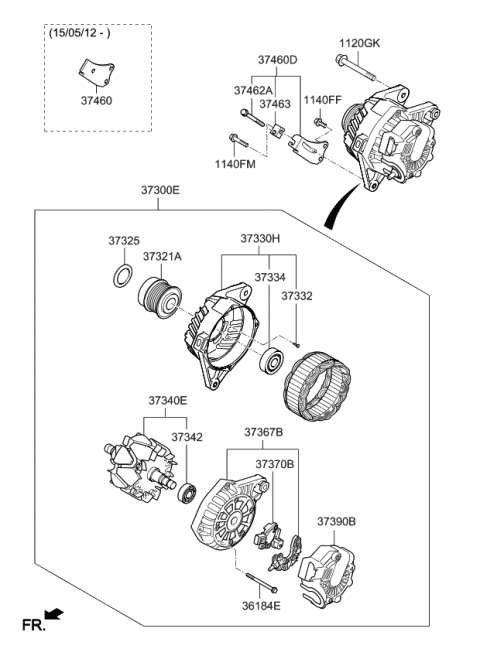 2015 Kia Soul  Complete Front Housing Diagram for 373022E820