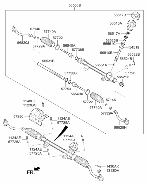 2015 Kia Soul  Bush-Rack Diagram for 56521E4000