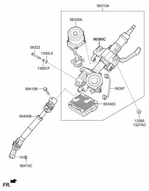2016 Kia Soul  Column & Housing Ass Diagram for 56390B2000
