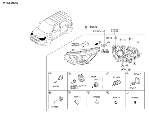 2014 Kia Soul  Dust Cover Diagram for 56416B2000