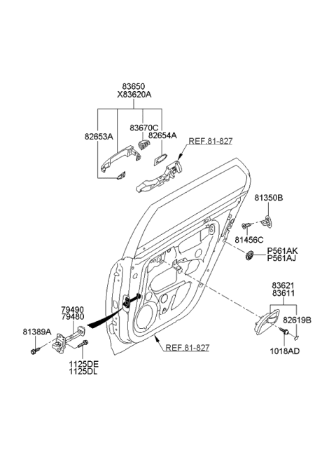 2008 Kia Rondo  Checker Assembly-Rear Door Diagram for 794801D000