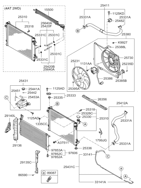 2011 Kia Rondo  Fan-Cooling Diagram for 252311F000