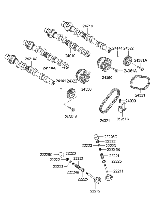 2011 Kia Rondo  CAMSHAFT-Intake, RH Diagram for 249103E010
