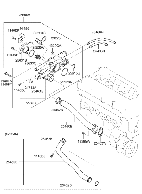 2008 Kia Rondo  Control Assembly-COOLANT Diagram for 256002G400
