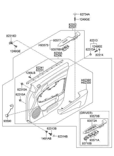 2008 Kia Rondo Grommet-Screw Diagram for 8231337000RU