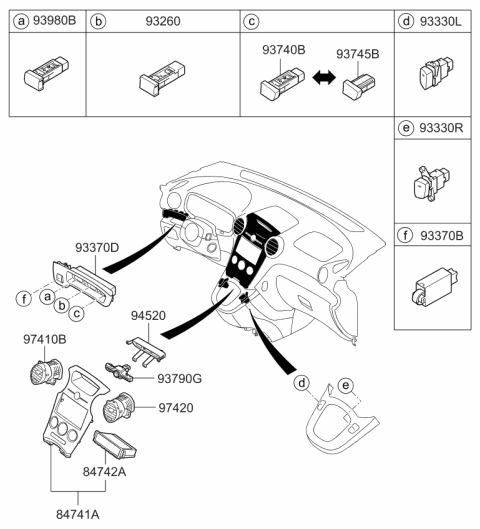2007 Kia Rondo Bezel-Rheostat Mounting Diagram for 933171D000RU