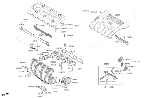 2009 Kia Rondo  Gasket Diagram for 2831225000