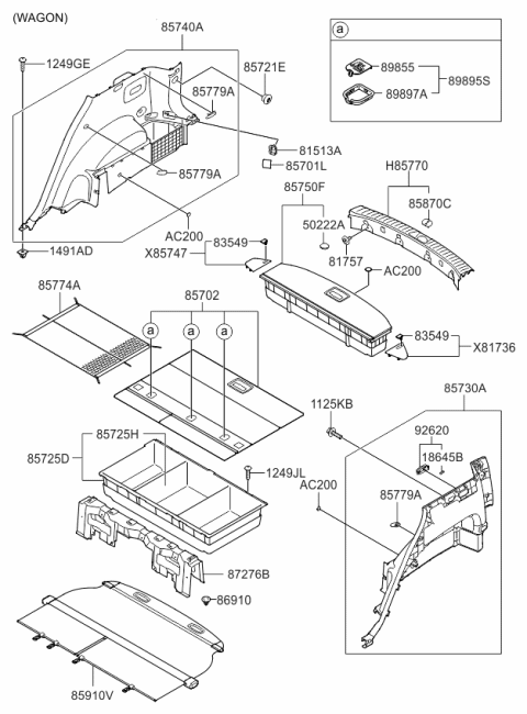 2006 Kia Rondo  Partition Diagram for 857251D002RU