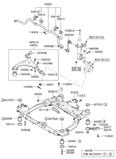 2008 Kia Rondo  Bush-Stabilizer Bar Diagram for 548132G001