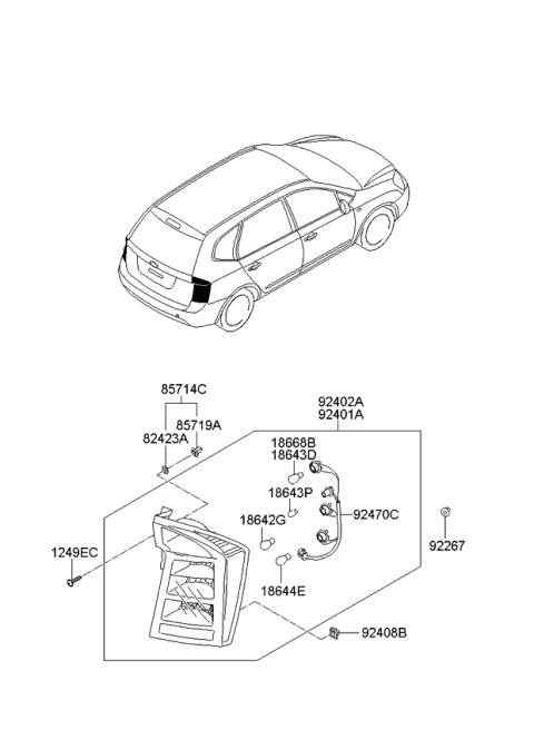 2006 Kia Rondo GROMMET 'A' Diagram for 924372F000