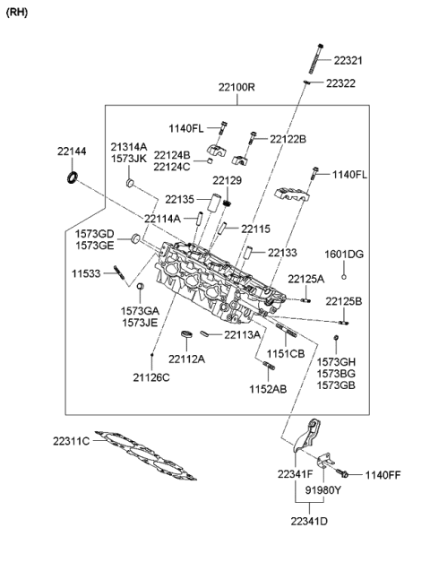 2007 Kia Rondo  Cap-Sealing Diagram for 1573430000