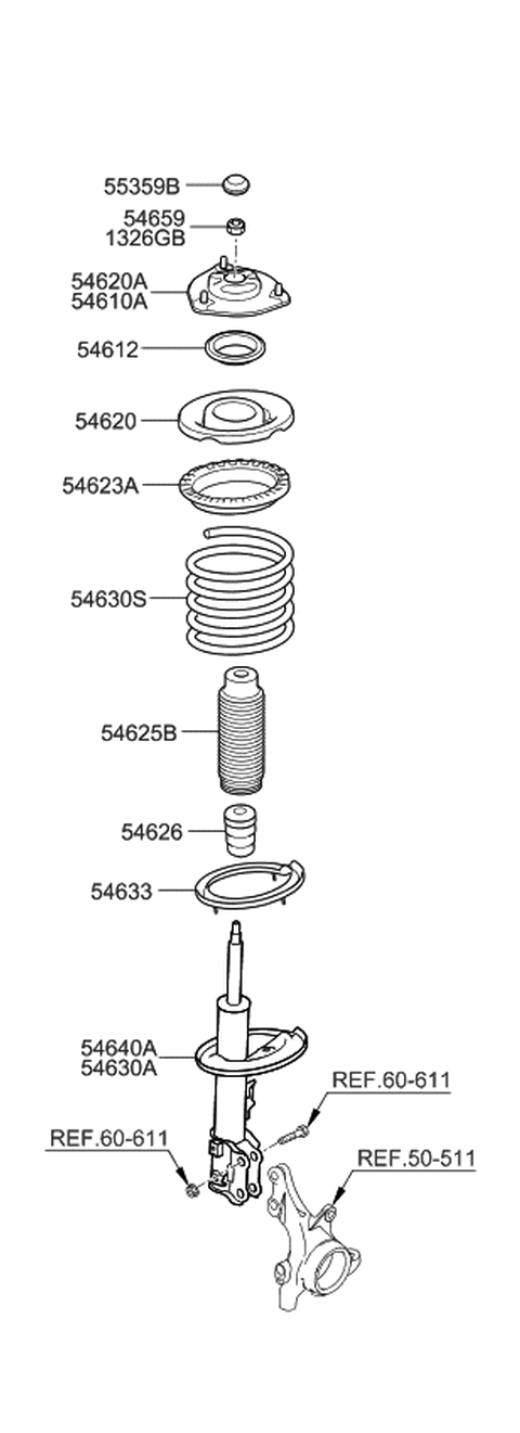 2006 Kia Rondo  Bumper Rubber Diagram for 546261D000