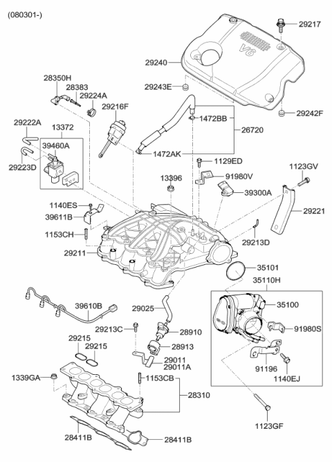 2006 Kia Rondo Hose-SOLENOID To Che Diagram for 292223E300