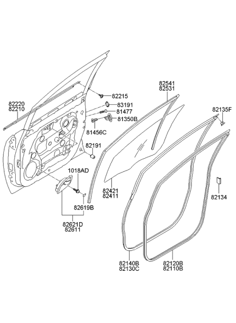 2008 Kia Rondo  Cap-Door Inside Handle Diagram for 826191F000S8