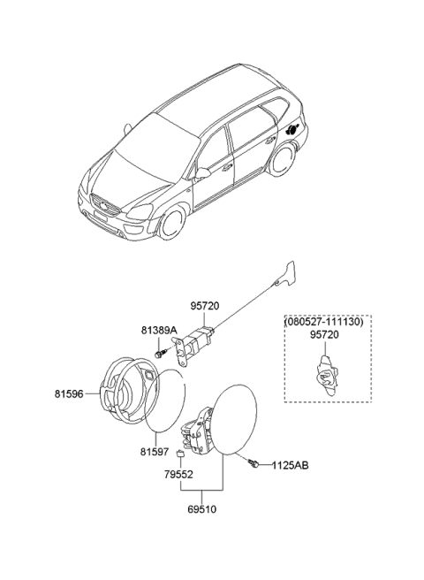 2010 Kia Rondo Sealing-Fuel Filler Diagram for 815961D000