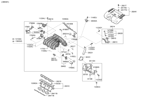 2010 Kia Rondo  Stay-Surge Tank Diagram for 292163E200