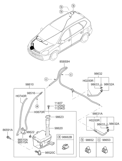2011 Kia Rondo Hose Diagram for 1792504074