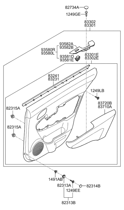 2007 Kia Rondo  Unit Assembly-Power Window Diagram for 935811D500