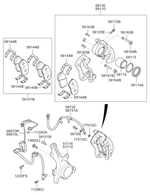 2006 Kia Rondo Seal-Piston Diagram for 581131D000