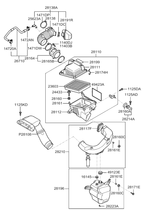 2007 Kia Rondo  Clamp-Hose Diagram for 1471195006B