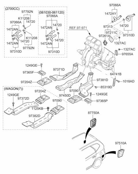 2011 Kia Rondo Clip-Hose Diagram for 1472024006B
