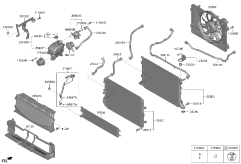 2022 Kia EV6  RADIATOR ASSY-LOW TE Diagram for 253L0CV100