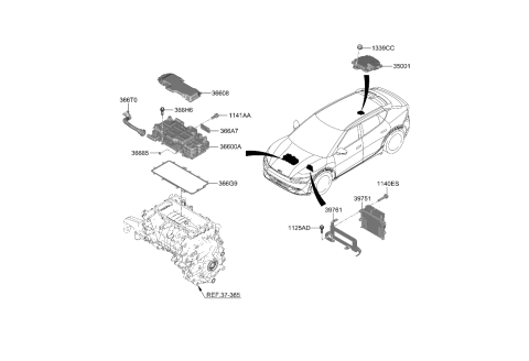 2023 Kia EV6  BRKT-VCU Diagram for 397611X001