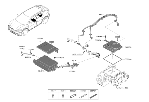 2022 Kia EV6  COVER ASSY-INPUT Diagram for 366A71XAM0