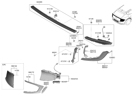 2023 Kia EV6 MOULDING ASSY-RR BUM Diagram for 86691CV200