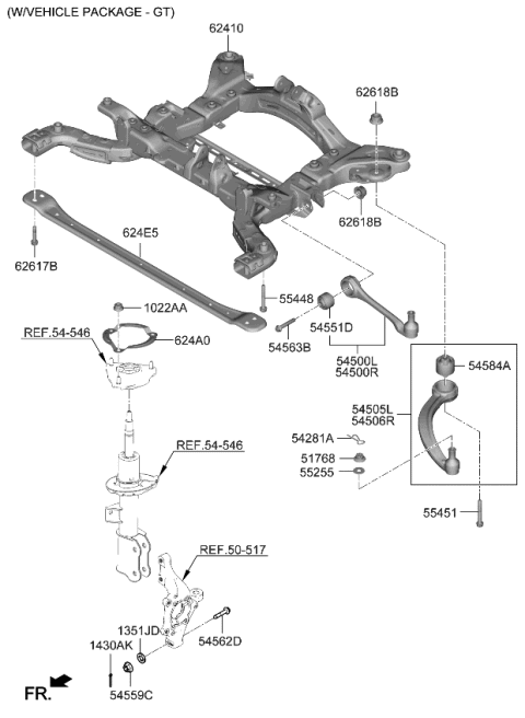 2023 Kia EV6 BUSH-FR LWR ARM"A" Diagram for 54551GI000