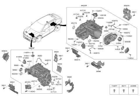 2024 Kia EV6  COVER-MOTOR SOUND AB Diagram for 365421XAB0