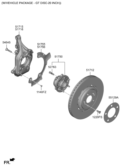 2023 Kia EV6  KNUCKLE-FRONT AXLE, L Diagram for 51710CU100