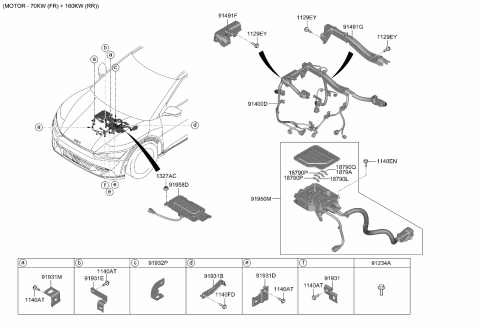 2022 Kia EV6  BRACKET-WIRING MTG Diagram for 91931GI010