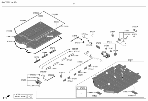 2022 Kia EV6  WIRING HARNNES-UART Diagram for 375C1GI300