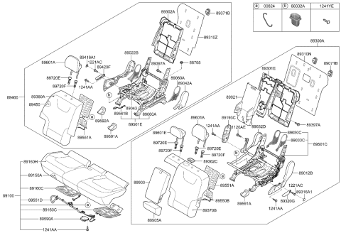 2024 Kia EV6  COVERING-RR SEAT BAC Diagram for 89360CV390CWD