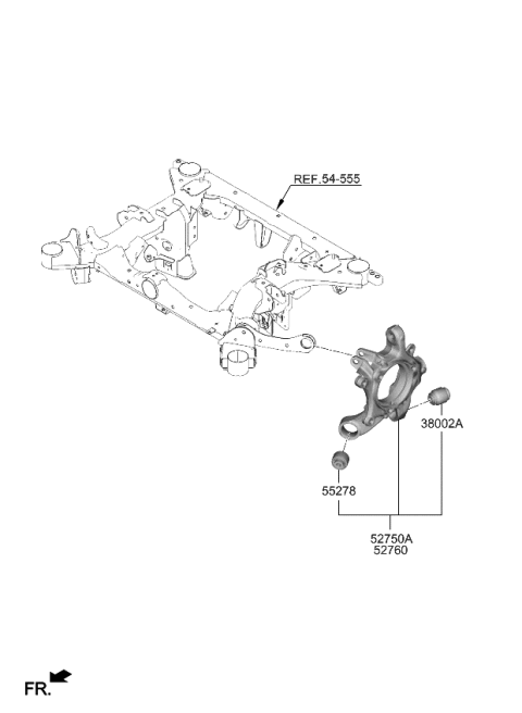 2023 Kia EV6  CARRIER ASSY-REAR AX Diagram for 52710CU000